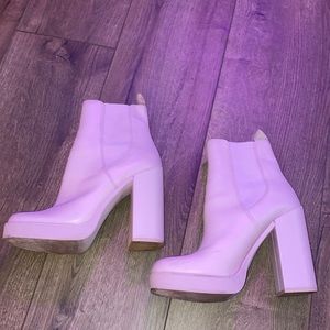 Light pink Steve Madden platform booties